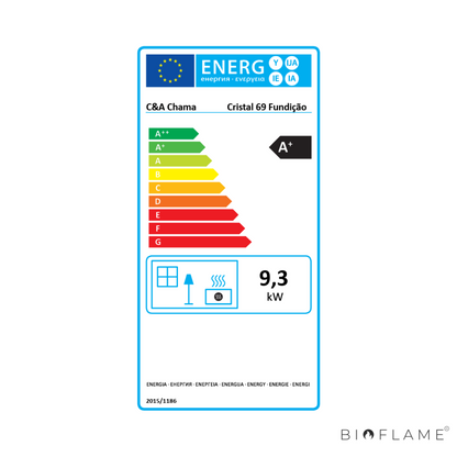 Salamandra a Lenha com Ventilação C&A Chama Cristal 69 em Fundição