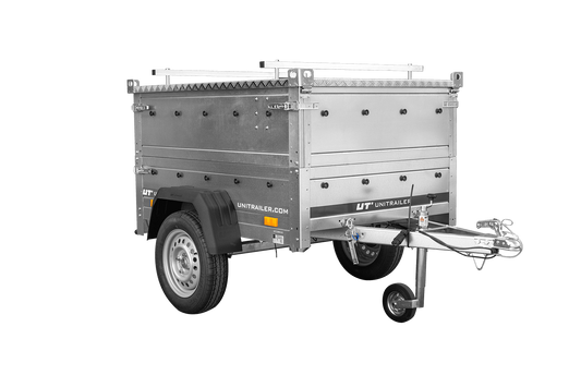 Atrelado de um eixo 150x106 UNITRAILER GARDEN 150 KIPP com taipais, taipais adicionais e capota de alumínio